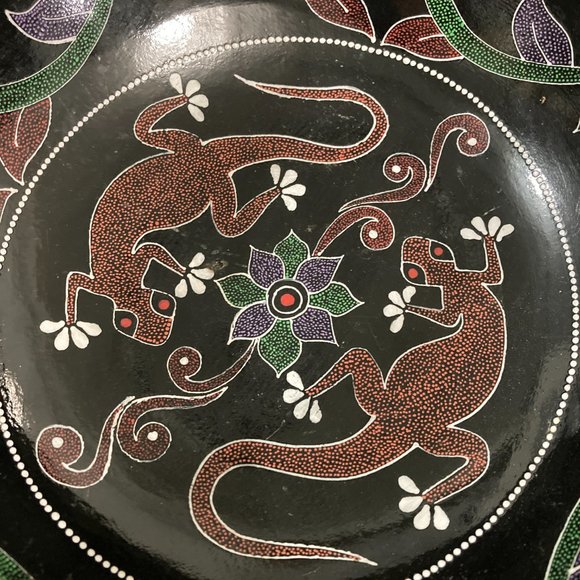 Australian Aboriginal Dot Painting Wood Bowl - Picture 5 of 6